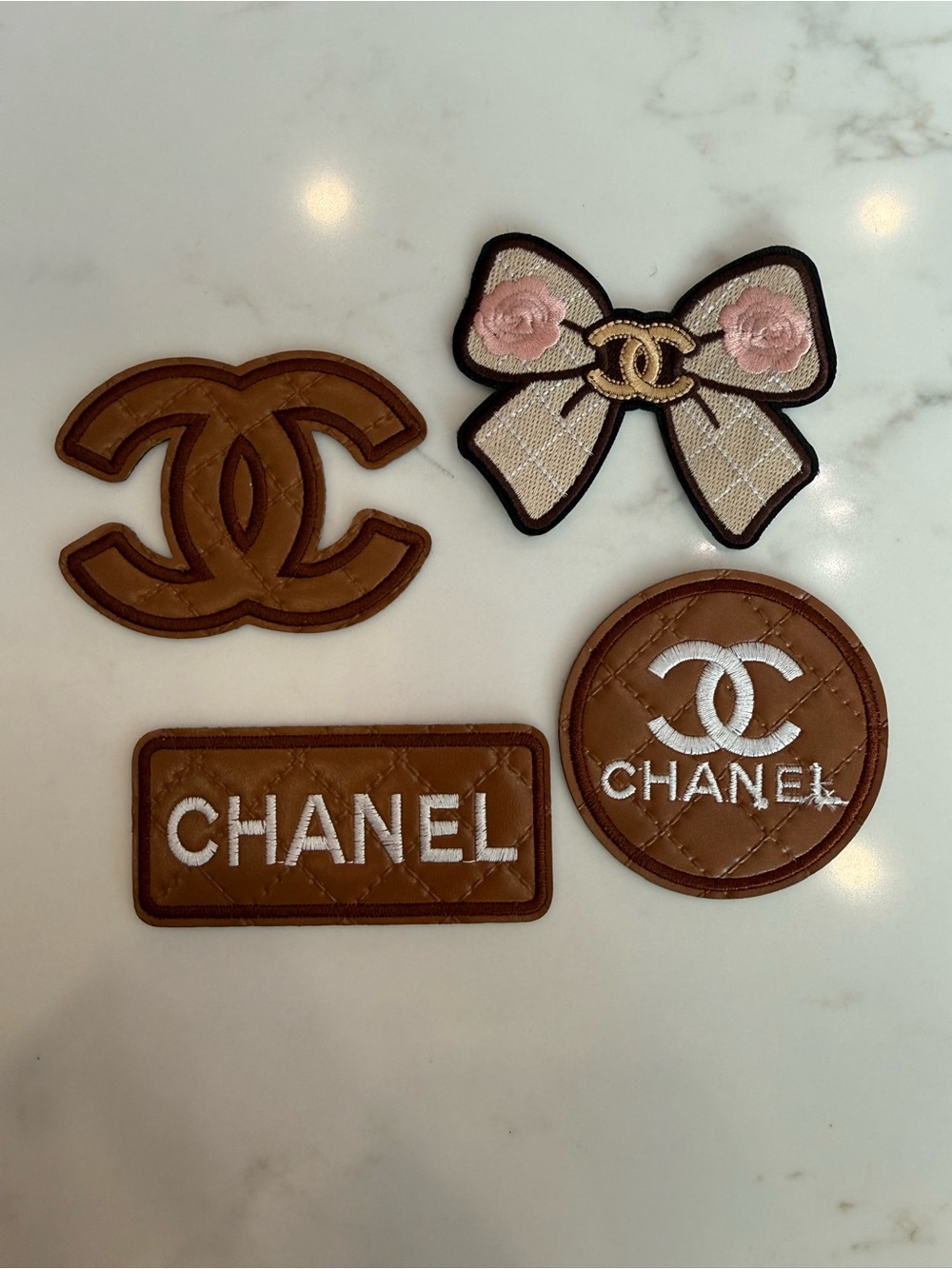 Beautiful Hand Crafted Brown Leather Iron on patches